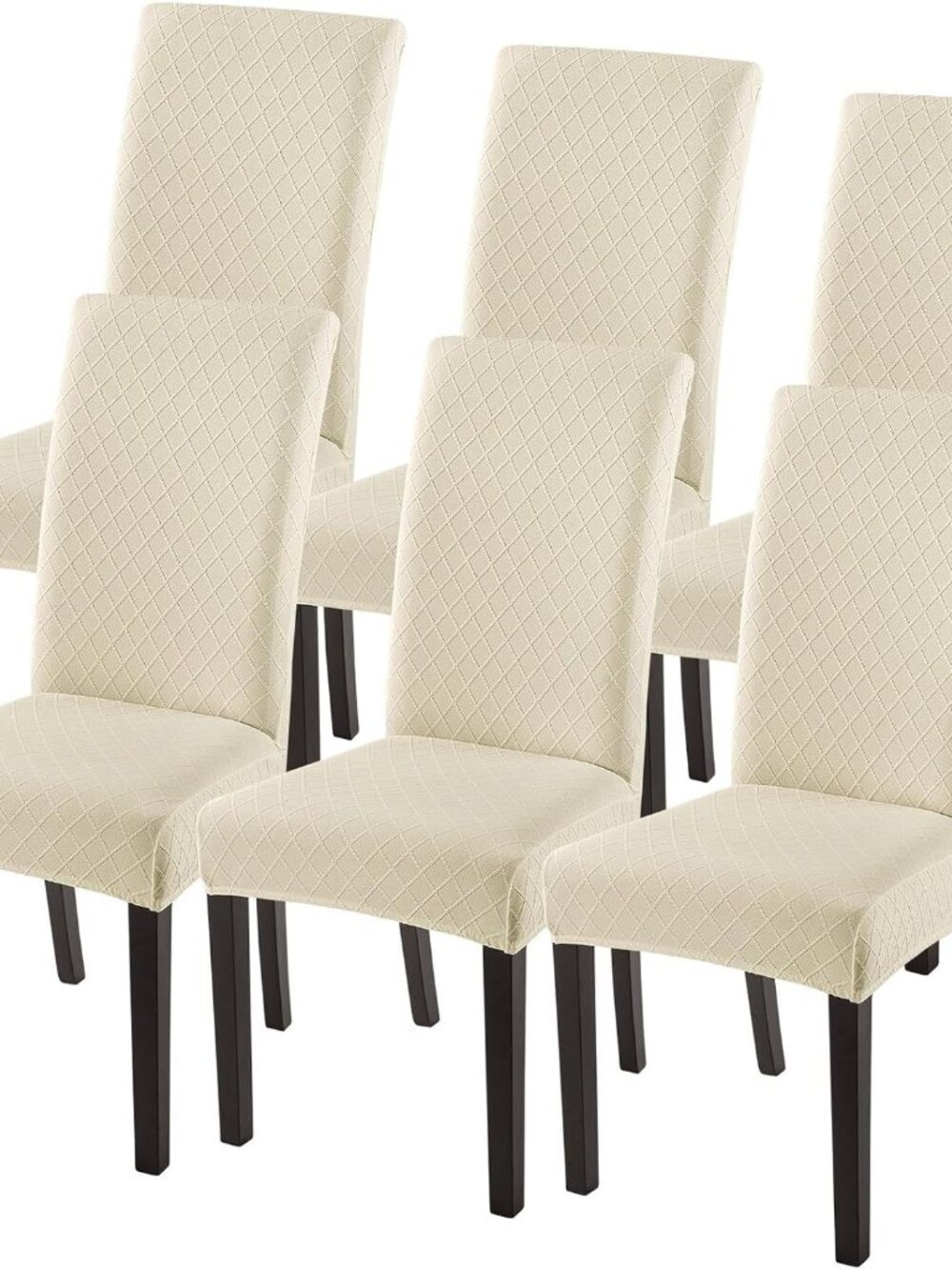 Dining Room Chair Covers Set of 6, Stretch Jacquard Parsons Chair Slipcovers Sup